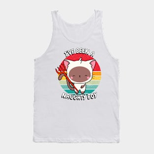 Cute white Cat is a naughty boy Tank Top